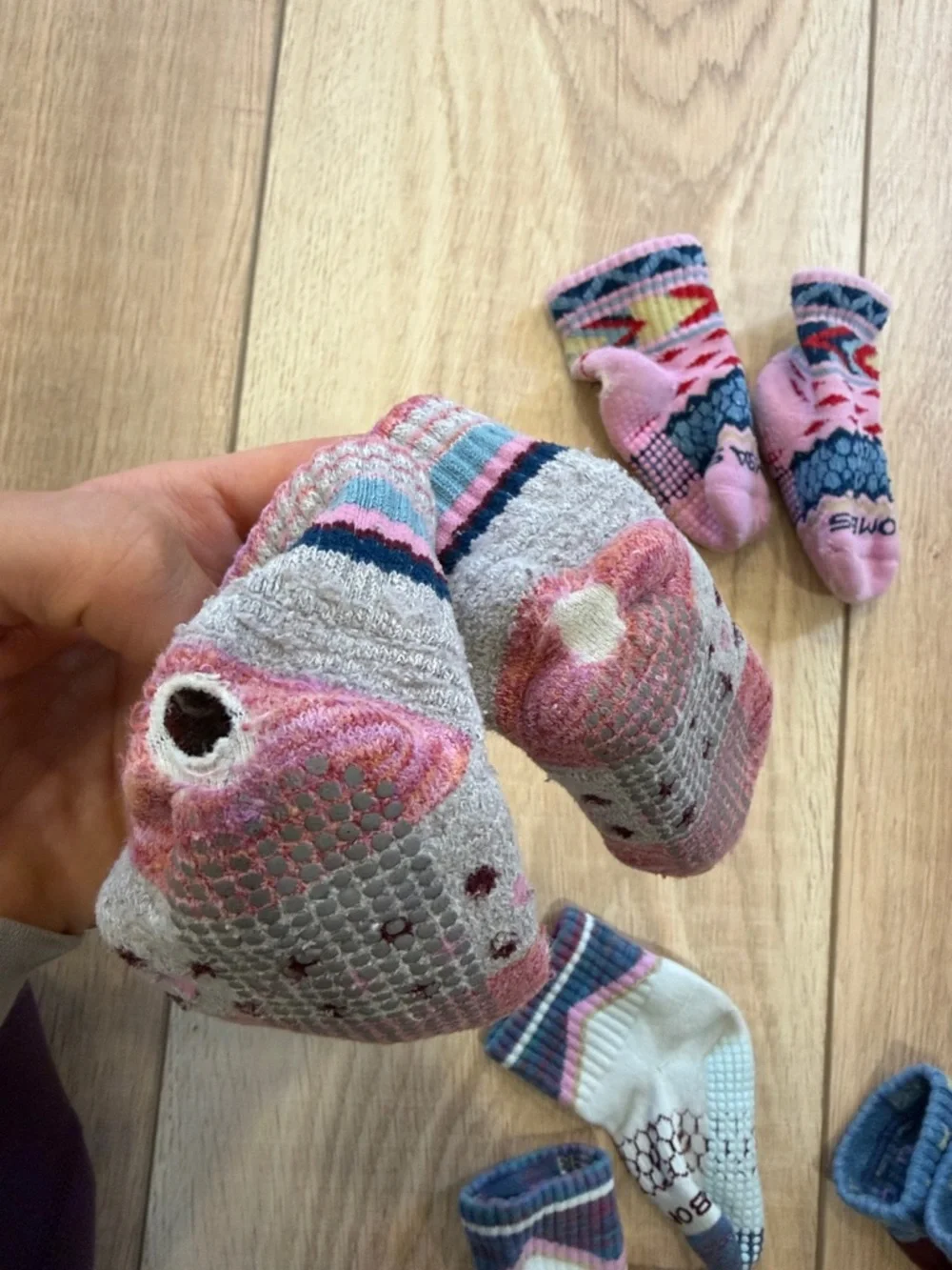 Bombas Kids Multicolor Patterned Socks - Pink, Blue, Cream, Maroon